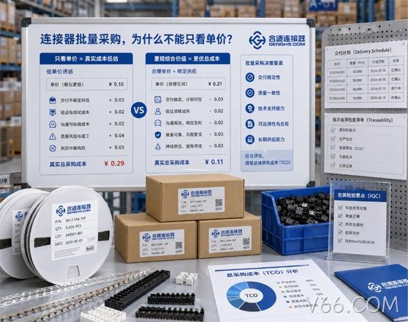 连接器批量采购，为什么不能只看单价？真正的降本要看总采购成本